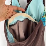 Athleta  Y2K Brown Halter Top with Floral Embroidery‎ Tankini Swim Size XS Photo 10