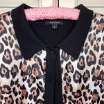 Pink Tartan Leopard Cardigan Sweater Photo 4