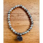 Valerie Parr Hill Faux Pale Pink Silver Tone Beaded Prayer Box Stretch Bracelet Photo 4