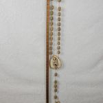 Vintage Resin Beads Wall Rosary 64" St. Anthony of Padua Carved Catholic Rosary Photo 12