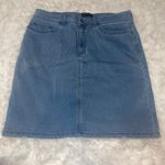 Lee blue white pinstripe mid rise denim mini skirt woman’s size 16 Photo 2
