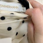 Zimmermann NWT  Concert Drawn Midi Dress White with Black Dots Embroidered Ruched Photo 4
