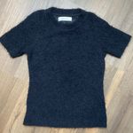 ZARA Collection Women’s Black Crew Neck Eyelash Short Sleeve Sweater Size Small Photo 7
