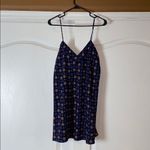 VINTAGE NORDSTROM NAVY GEOMETRIC SLEEP SET ROBE & SLIP Blue Size M Photo 4