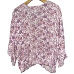 Mystree Women’s Size L Purple Pink Pastel Floral Boho Wrap Shirt Top Photo 6