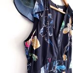 Parker Cosmic Fleur Flutter Short Sleeve Mini Ruffle Dress Navy Multi Small Photo 6