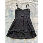 Hollister  Black Double Tier Lace Trim Mini Dress Medium Photo 2