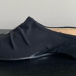 Taryn Rose Slip On Mules Shoes EU 38 US 7.5 Wedge Heels Black Leather Italy Photo 4