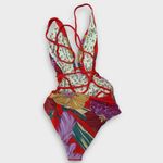 Maaji Red Camellia Orchid Reversible One-Piece Swimsuit Size Medium Photo 5