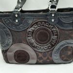 Coach Circle Patchwork Handbag Purse Black Brown Tote Shoulder Bag Retro Y2k Photo 1