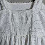 Chelsea and Violet Lace Eyelet Smocked Midi Dress Women's Large White Cottagecore Photo 9