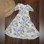 Baltic Born  floral maxi pansy print L maxi dress holiday party classic boho $129 Photo 2