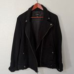 LA Hearts Black Moto Jacket Medium Asymmetrical Zip Lined Designed in California Photo 8