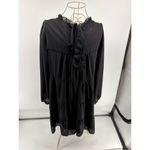 KIRUNDO Women's Ruffle Mock Neck Tiered Dress Black Size Large NWT Wednesday Photo 7