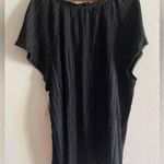Angels New Black V Neck Lace Trim Short Sleeve Blouse Textured Plus Size 3X Photo 1
