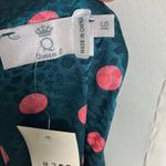 Queen B Maternity London Polka‎ Dot Satin Maxi Dress Teal Red Ruffle Hem Size 16 Green Photo 6