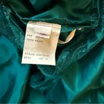 Vintage 1980s Fit and Flare Prom Dress Teal Fitted Bodice Lace Long Sleeve Bow Green Size 14 Photo 9