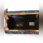 Caleesa Rhinestone Leopard Print Clutch Chain Crossbody Strap Purse NWT Blue Photo 6