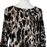 Jones New York Sweater Tunic Linen Crew Neck 3/4 Sleeves Leopard Women’s Size L Photo 4