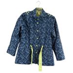 Matilda Jane Women's Navy Blue Floral Lime Green Utility Jacket 2X Photo 6