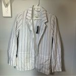 Abercrombie & Fitch New Linen blend Striped Blazer small white black pinstripe Photo 0