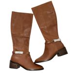 Linea Paolo Kamile Knee High Almond Toe Leather Tan Riding Boots(Size 9M) Photo 2