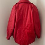 Oversized Vintage Leather Jacket Red Size M Photo 1