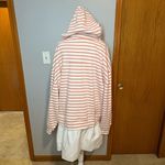Pilcro Anthropologie Hooded Sweatshirt Twofer Mini Dress NEW pink white striped Photo 5