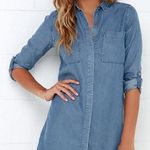 Lulus Blue Chambray Shirt Dress Photo 0