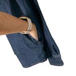 Carhartt Womens Relaxed Fit Denim Button-Down Shirt M Cotton Blue pocket outdoor Photo 5