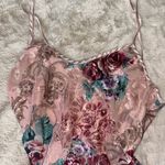 Floral Pink Satin Slip Dress Size M Photo 2