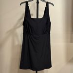Lands End Chlorine Resistant Tummy Control Square Neck Swim Dress 20W Black Photo 1