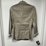 Theory Womens Stretch Linen Beige Khaki Minou T Blazer Tapered Size 4 Small Photo 1