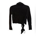 Ganni Black Metallic Baxter Wrap Top Photo 2