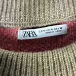 ZARA Striped Knit Oversized Sweater Womens M Brown Pink Cozy Indie Retro Y2K Photo 5