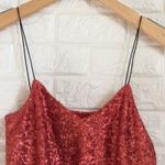 ASOS  ruby sequin crop‎ camisole w/ cord straps US4 UK3 EU36 Photo 1