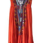 Bohemian Strapless High Low Maxi Dress by Cost Plus World Market Orange Photo 0