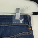 American Eagle Woman's 2 Hi-Rise Shortie Denim Shorts Dark Wash Summer Cut Offs Photo 7