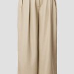 New! Eudon Choi Paperbag Wide‎ Leg Vegan Leather Pants sz 2 Tan Photo 4