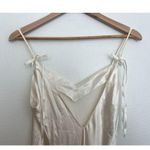 VTG Private Moments Satin Slip Dress Fairy Coquette Spaghetti Bow Tie V Neck XS Photo 5