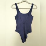 ONIA  Womens Dark Wash Faux Denim Scoop Back One Piece Swimsuit Small Photo 5