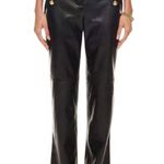 Derek Lam 10 Crosby x RTR Flare Faux Leather Sailor Pant in Black, Size US 8 Black Photo 1