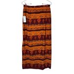 Judith‎ Hart Women Skirt Midi Tribal Aztec Print Summer Jewel Deep Orange 8 NWT Photo 6