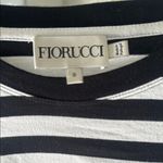Fiorucci  Black and White Striped Top with Red Logo Photo 1