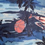 J.Crew Blue Palm Tree Halter Silky Tank Top Camisole Tropical Vacation Babydoll Photo 6