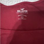 Hollister Red Square Neck Long Sleeve  Seamed Faux Corset Crop T-Shirt Photo 1