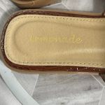 Lemmonade Brown Croc Embossed H Slide Sandals Womens Size 9 Slip On Flats Photo 2