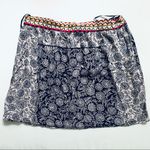 Angie Francesca’s Collection Black Tan Floral Pull On Mini Skirt Size L Photo 1