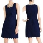 J.Crew  nwt basketweave scallop hem navy dress size 4 Photo 1