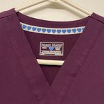 Nurse Mates  Lauren Wine Mock Wrap Hospital Doctor Nurse Medical Scrub Size Small Photo 4